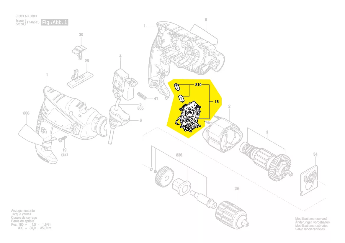 Couronne porte balais réf. 1 600 A00 887 Bosch